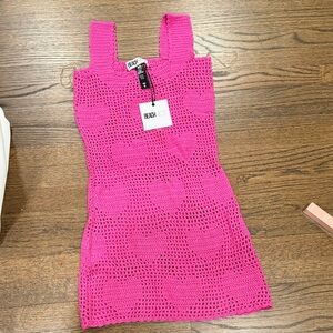 Beach Riot Fuchsia Crochet Dress